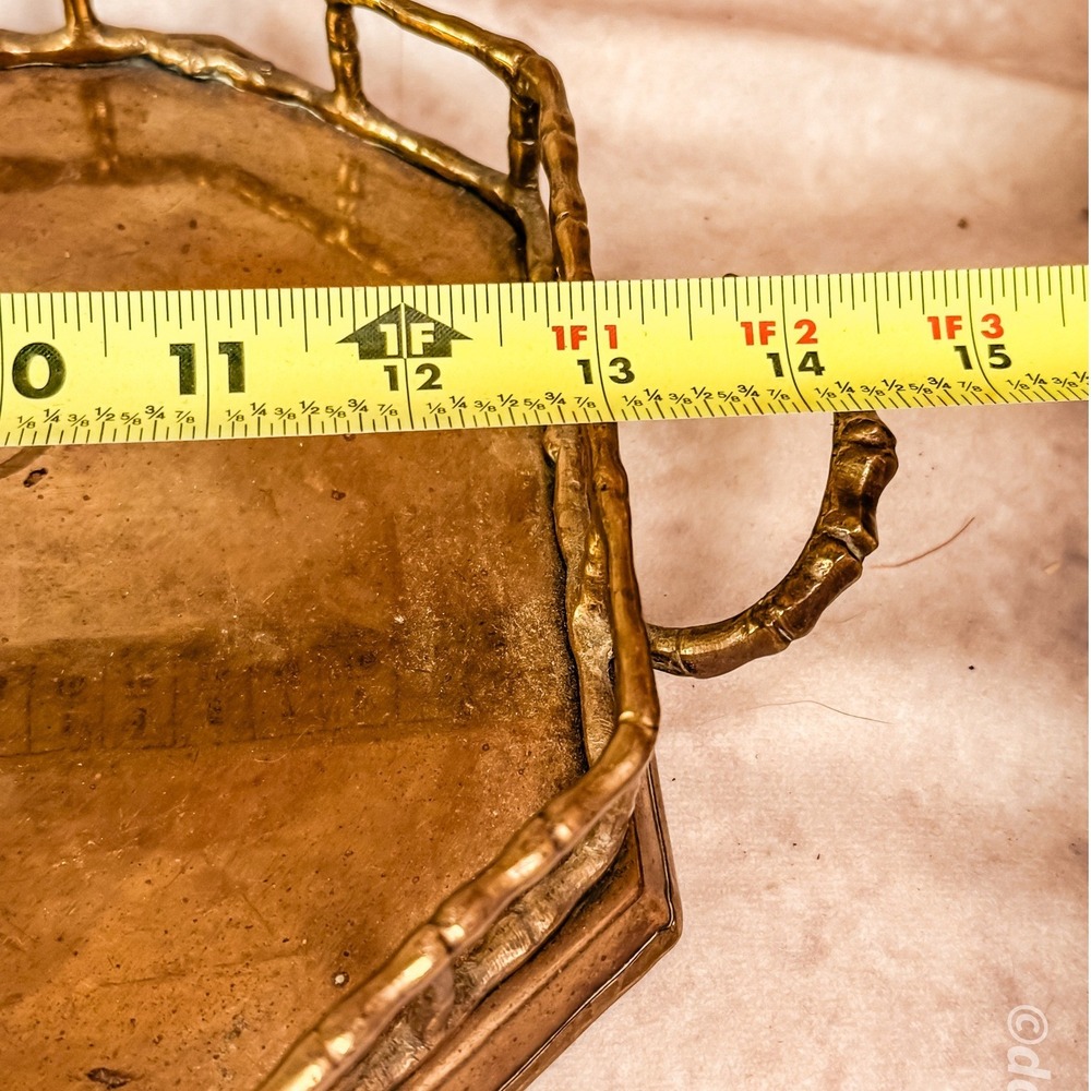 Faux-Bamboo Brass Tray - Picture 6 of 9
